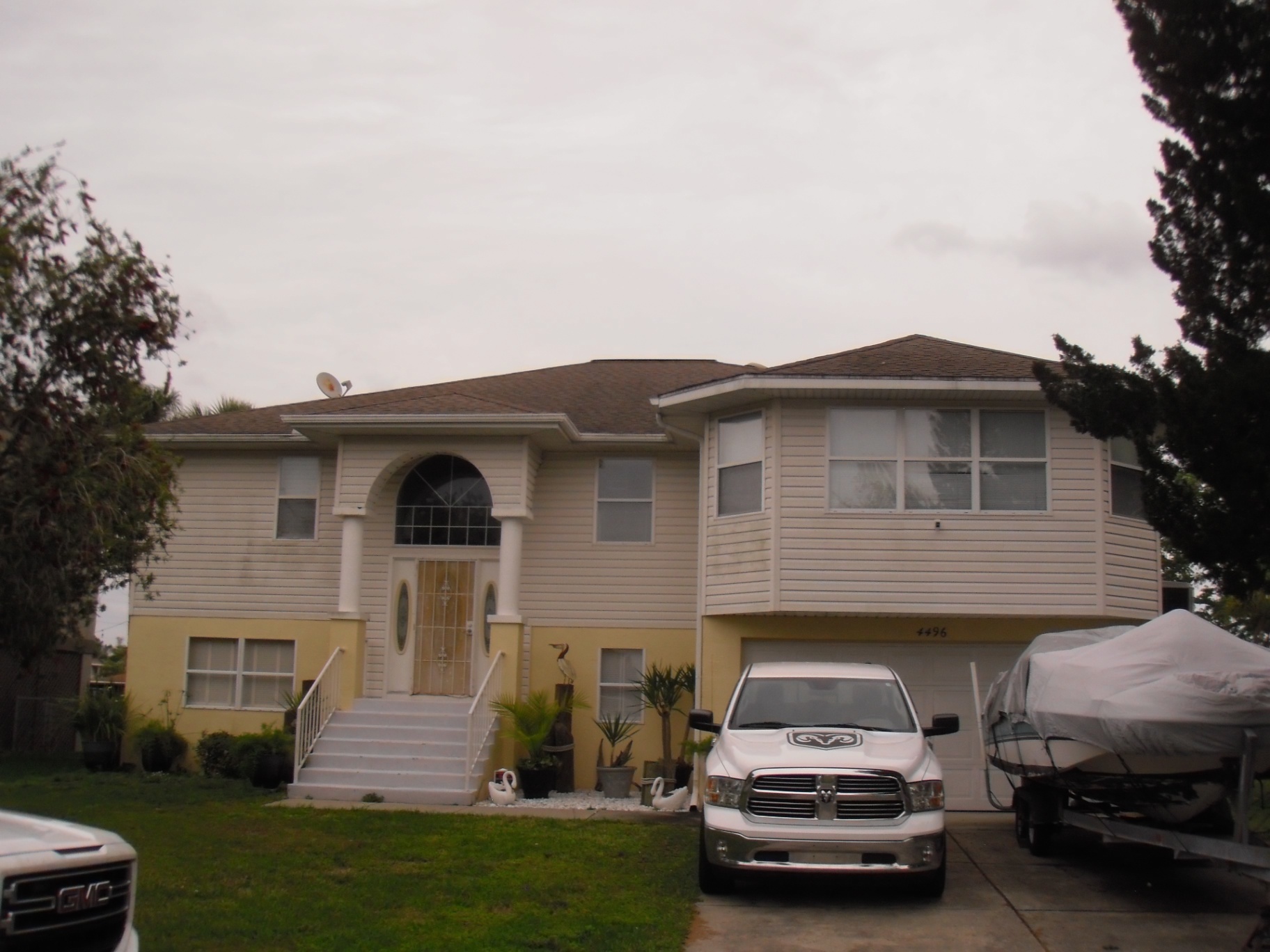 Aged Brown Roof → Light Weathered-Wood Shingles before