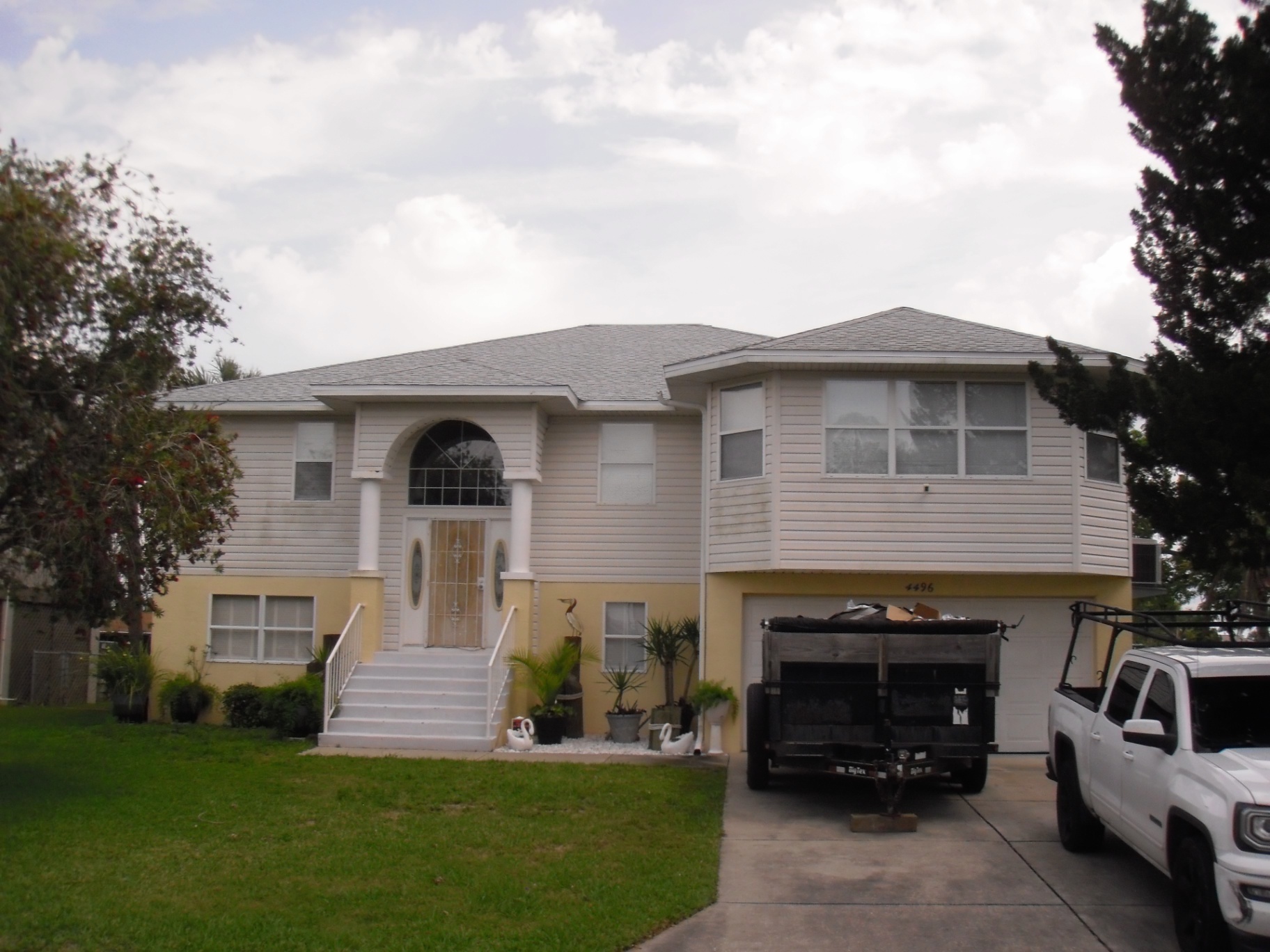 Aged Brown Roof → Light Weathered-Wood Shingles after